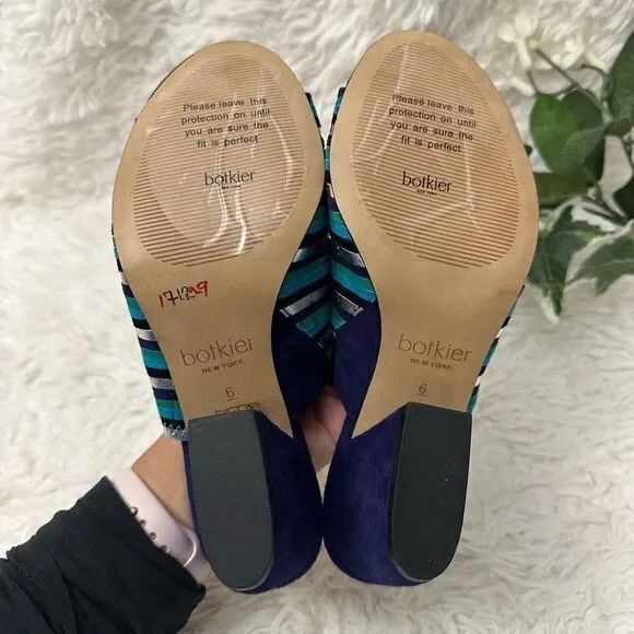 BOTKIER Womens Posie Suede Metallic Slip On Heeled Mules‎ in Ultramarine size 6 - Picture 9 of 10